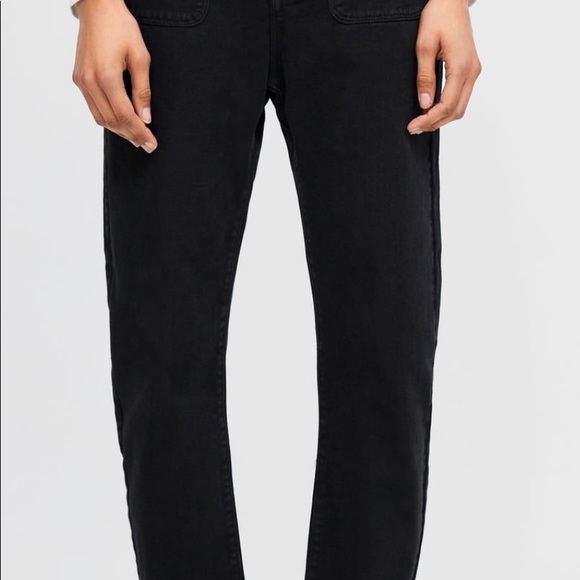 zara black paper bag baggy denim - Picture 2 of 12